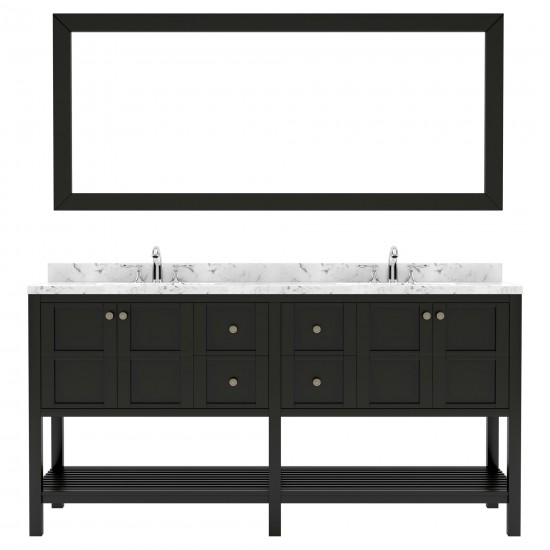 Winterfell 72" Bath Vanity in Espresso, Quartz Top, Sinks, ED-30072-CMSQ-ES-002