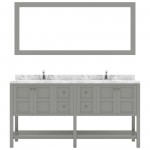 Winterfell 72" Double Bath Vanity in Gray, Quartz Top, Sinks, ED-30072-CMSQ-GR
