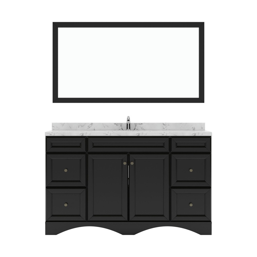 Talisa 60" Bath Vanity in Espresso, Quartz Top, Sink, ES-25060-CMRO-ES