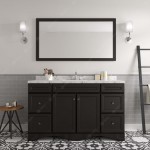 Talisa 60" Bath Vanity in Espresso, Quartz Top, Sink, ES-25060-CMRO-ES