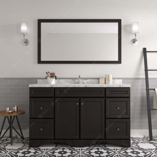 Talisa 60" Bath Vanity in Espresso, Quartz Top, Sink, ES-25060-CMRO-ES