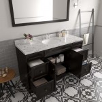 Talisa 60" Bath Vanity in Espresso, Quartz Top, Sink, ES-25060-CMRO-ES
