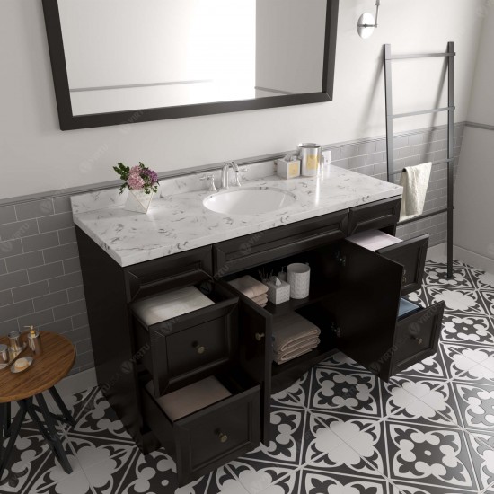 Talisa 60" Bath Vanity in Espresso, Quartz Top, Sink, ES-25060-CMRO-ES