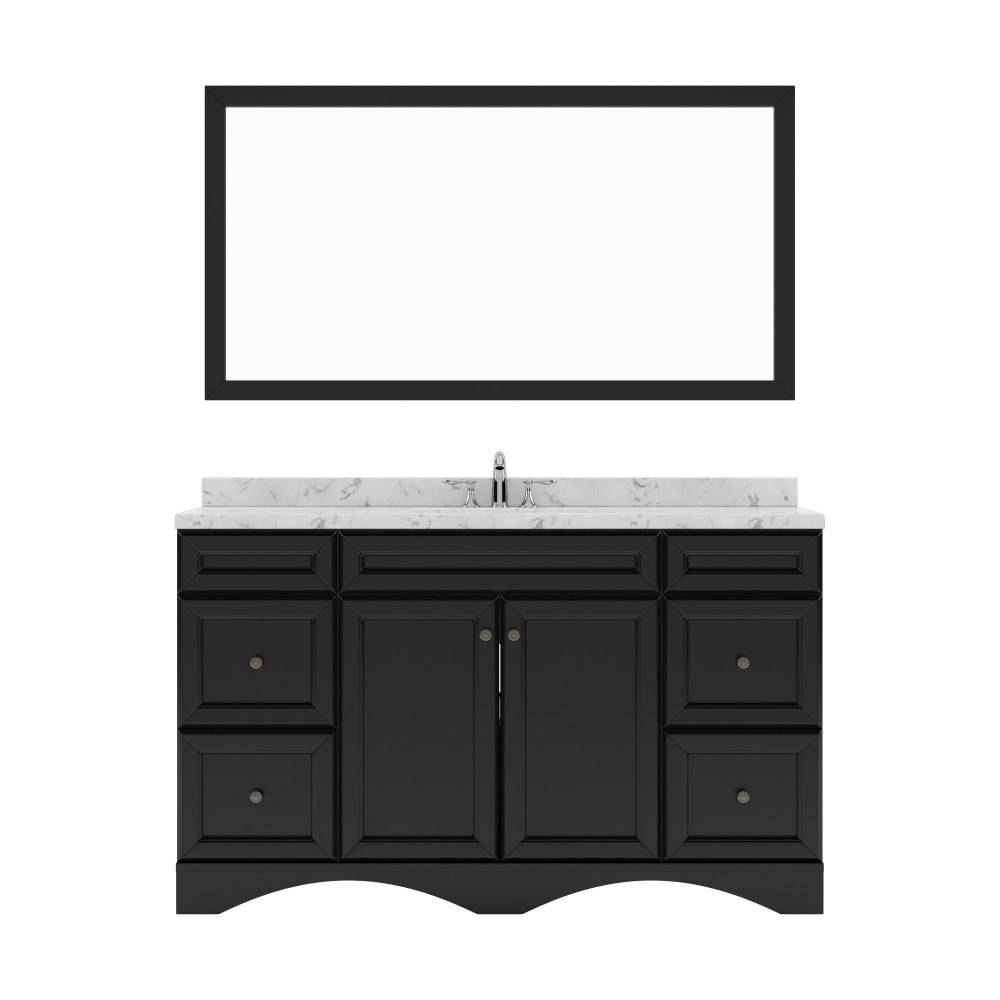 Talisa 60" Bath Vanity in Espresso, Quartz Top, Sink, ES-25060-CMRO-ES-002