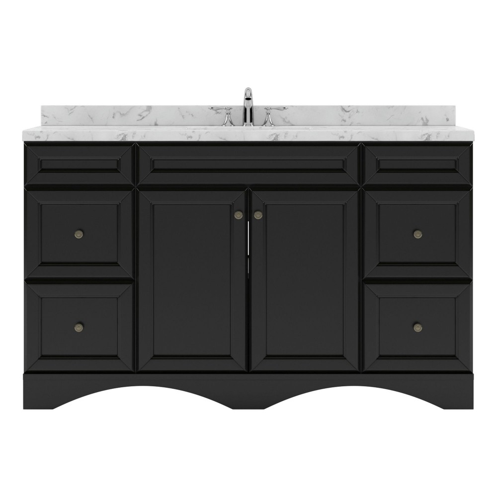 Talisa 60" Bath Vanity in Espresso, Quartz Top, Sink, ES-25060-CMRO-ES-NM