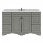 Talisa 60" Single Bath Vanity in Gray, Quartz Top, Sink, ES-25060-CMRO-GR-NM