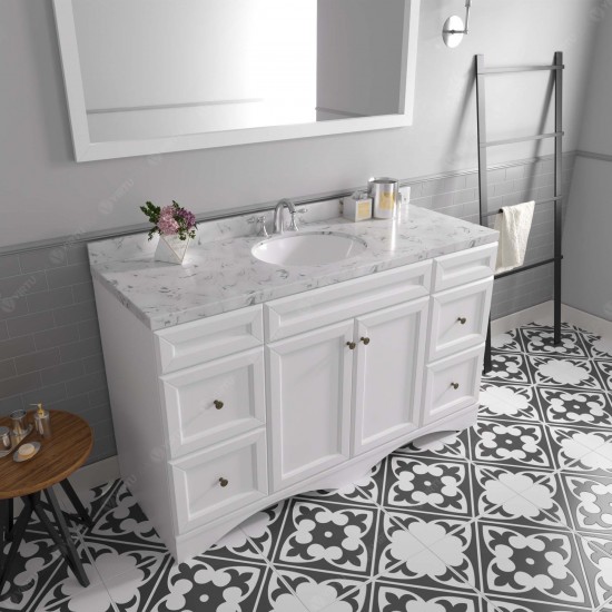 Talisa 60" Single Bath Vanity in White, Quartz Top, Sink, ES-25060-CMRO-WH