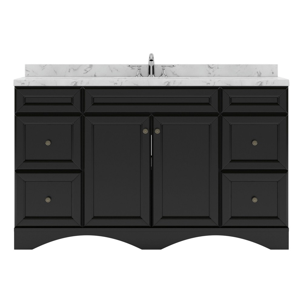 Talisa 60" Bath Vanity in Espresso, Quartz Top, Sink, ES-25060-CMSQ-ES-NM