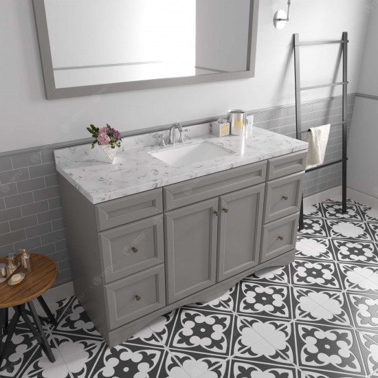 Talisa 60" Single Bath Vanity in Gray, Quartz Top, Sink, ES-25060-CMSQ-GR-002