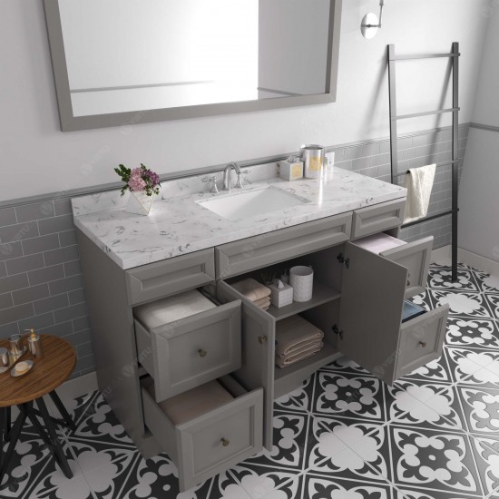 Talisa 60" Single Bath Vanity in Gray, Quartz Top, Sink, ES-25060-CMSQ-GR-002