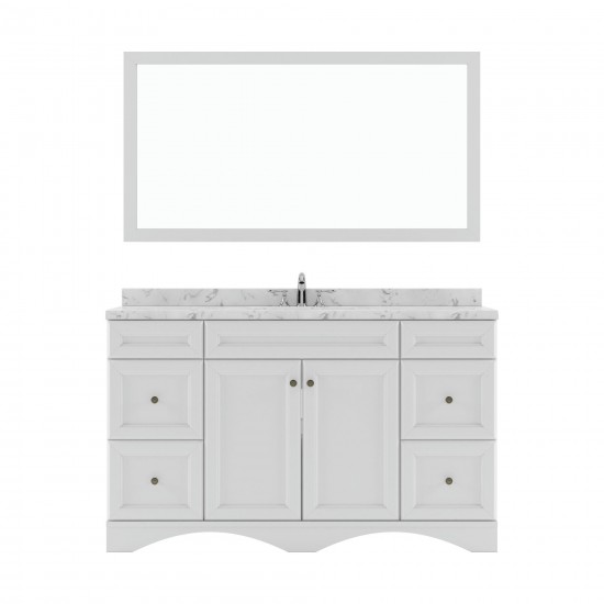 Talisa 60" Single Bath Vanity in White, Quartz Top, Sink, ES-25060-CMSQ-WH-002