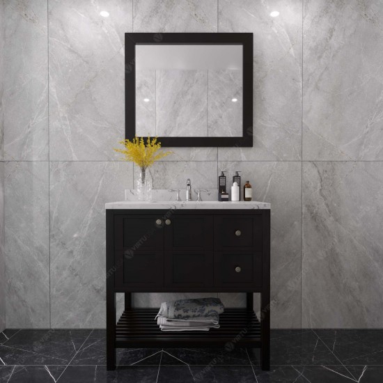 Winterfell 36" Bath Vanity in Espresso, Quartz Top, Sink, ES-30036-CMRO-ES-002