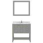 Winterfell 36" Bath Vanity in Gray, Quartz Top, Sink, ES-30036-CMRO-GR-001