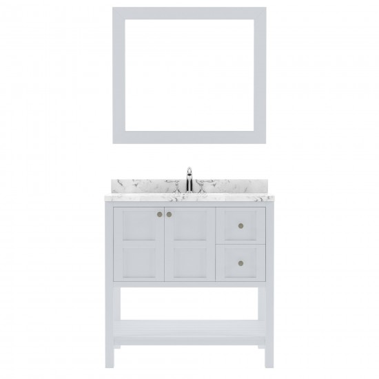 Winterfell 36" Bath Vanity in White, Quartz Top, Sink, ES-30036-CMRO-WH