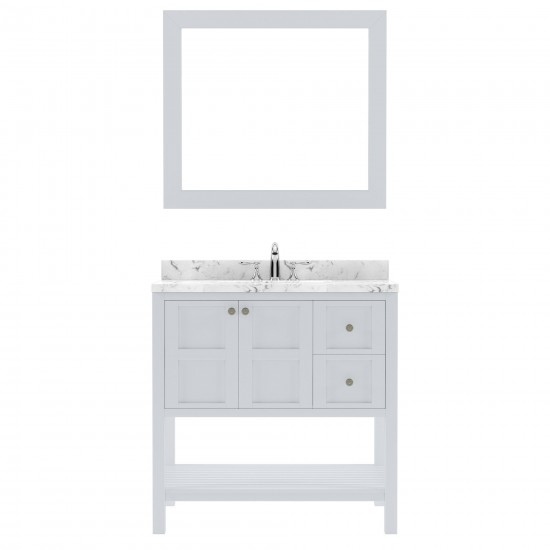 Winterfell 36" Bath Vanity in White, Quartz Top, Sink, ES-30036-CMRO-WH-002