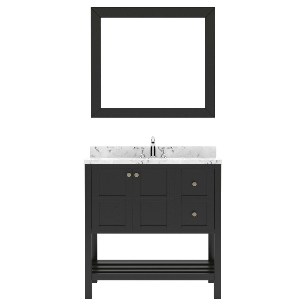 Winterfell 36" Bath Vanity in Espresso, Quartz Top, Sink, ES-30036-CMSQ-ES-002