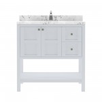 Winterfell 36" Bath Vanity in White, Quartz Top, Sink, ES-30036-CMSQ-WH-NM