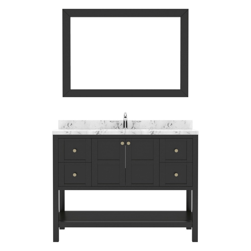 Winterfell 48" Bath Vanity in Espresso, Quartz Top, Sink, ES-30048-CMRO-ES