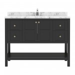 Winterfell 48" Bath Vanity in Espresso, Quartz Top, Sink, ES-30048-CMRO-ES-NM