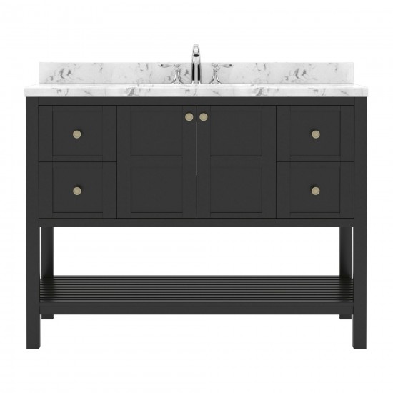 Winterfell 48" Bath Vanity in Espresso, Quartz Top, Sink, ES-30048-CMRO-ES-NM