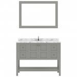 Winterfell 48" Bath Vanity in Gray, Quartz Top, Sink, ES-30048-CMRO-GR