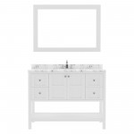 Winterfell 48" Bath Vanity in White, Quartz Top, Sink, ES-30048-CMRO-WH