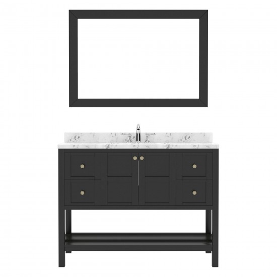 Winterfell 48" Bath Vanity in Espresso, Quartz Top, Sink, ES-30048-CMSQ-ES-002