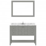 Winterfell 48" Bath Vanity in Gray, Quartz Top, Sink, ES-30048-CMSQ-GR-001