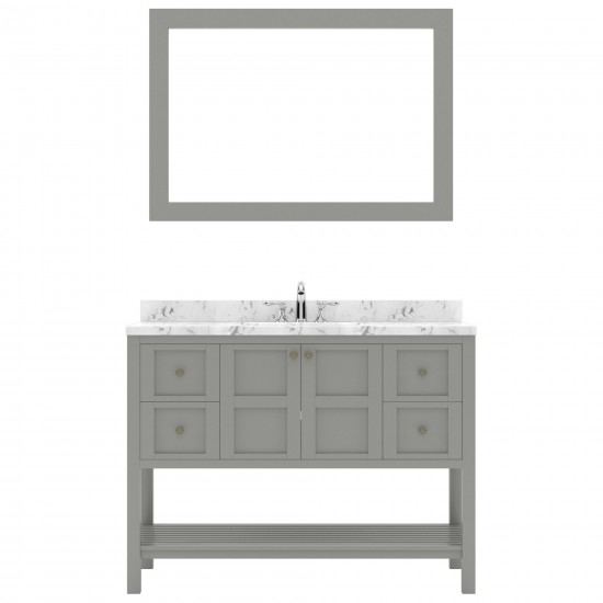 Winterfell 48" Bath Vanity in Gray, Quartz Top, Sink, ES-30048-CMSQ-GR-002