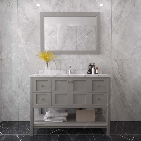 Winterfell 48" Bath Vanity in Gray, Quartz Top, Sink, ES-30048-CMSQ-GR-002