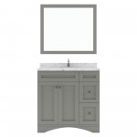 Elise 36" Single Bath Vanity in Gray, Quartz Top, Sink, ES-32036-CMRO-GR-002