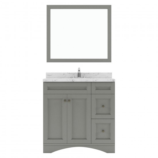 Elise 36" Single Bath Vanity in Gray, Quartz Top, Sink, ES-32036-CMRO-GR-002