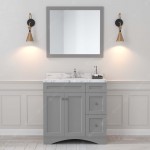 Elise 36" Single Bath Vanity in Gray, Quartz Top, Sink, ES-32036-CMRO-GR-002