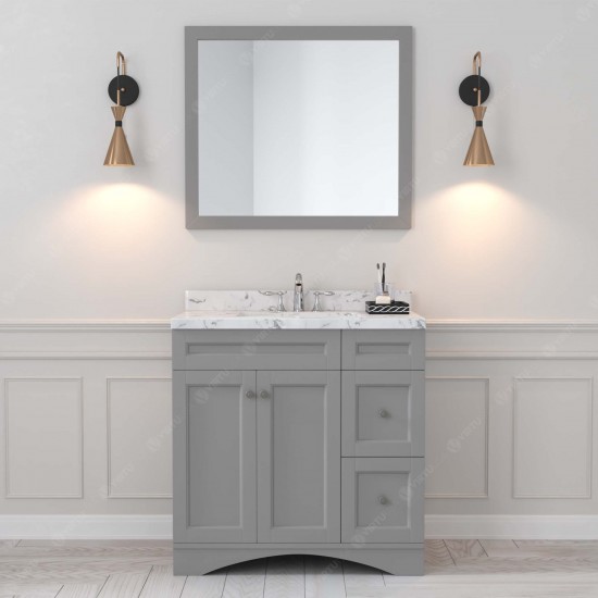 Elise 36" Single Bath Vanity in Gray, Quartz Top, Sink, ES-32036-CMRO-GR-002
