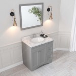 Elise 36" Single Bath Vanity in Gray, Quartz Top, Sink, ES-32036-CMRO-GR-002