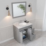 Elise 36" Single Bath Vanity in Gray, Quartz Top, Sink, ES-32036-CMRO-GR-002