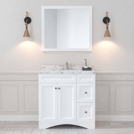 Elise 36" Single Bath Vanity in White, Quartz Top, Sink, ES-32036-CMRO-WH-002
