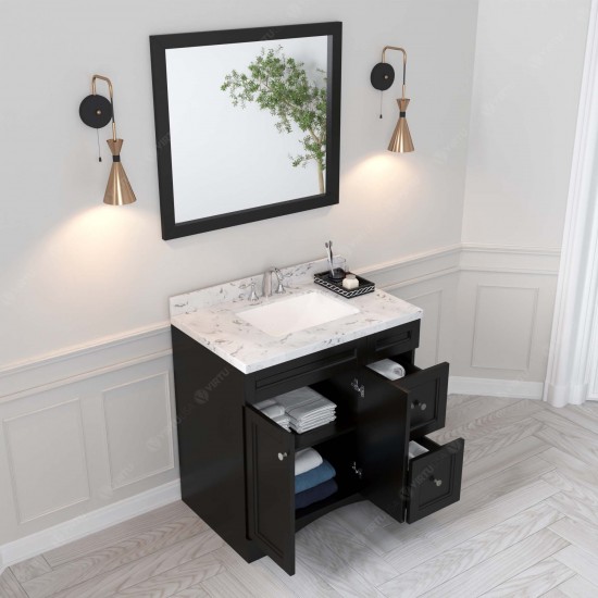 Elise 36" Bath Vanity in Espresso, Quartz Top, Sink, ES-32036-CMSQ-ES-001