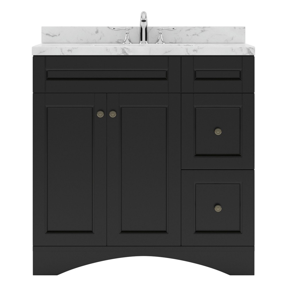 Elise 36" Bath Vanity in Espresso, Quartz Top, Sink, ES-32036-CMSQ-ES-NM