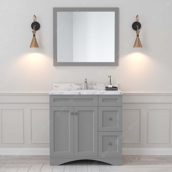 Elise 36" Single Bath Vanity in Gray, Quartz Top, Sink, ES-32036-CMSQ-GR-001