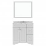 Elise 36" Single Bath Vanity in White, Quartz Top, Sink, ES-32036-CMSQ-WH-001