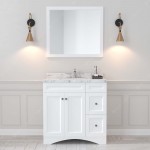 Elise 36" Single Bath Vanity in White, Quartz Top, Sink, ES-32036-CMSQ-WH-001