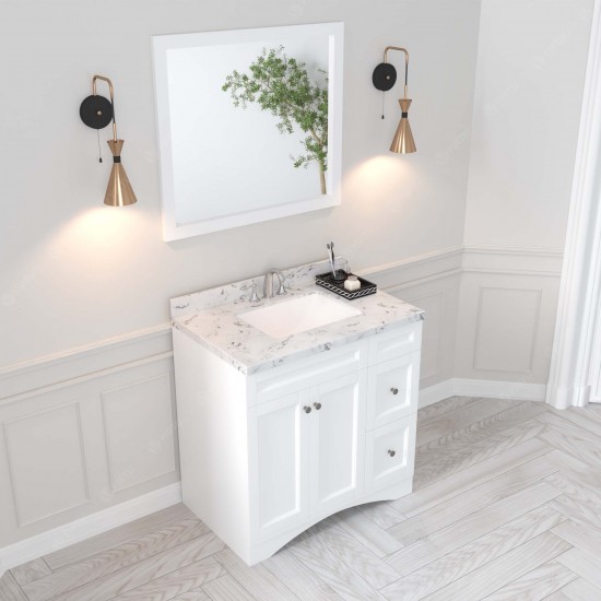 Elise 36" Single Bath Vanity in White, Quartz Top, Sink, ES-32036-CMSQ-WH-001