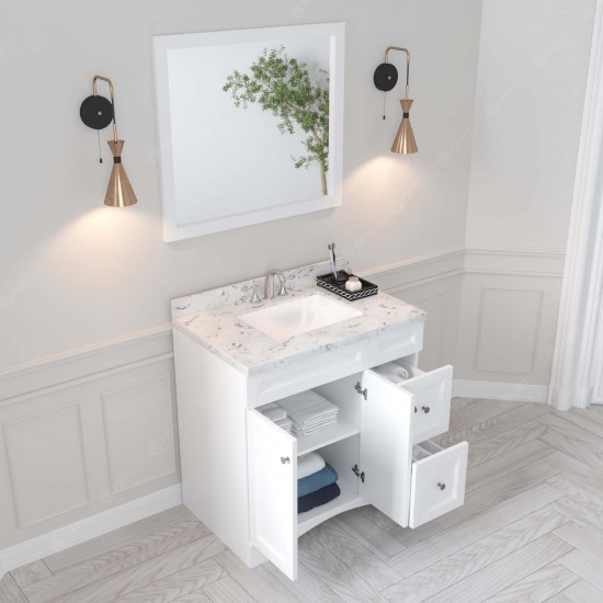 Elise 36" Single Bath Vanity in White, Quartz Top, Sink, ES-32036-CMSQ-WH-001