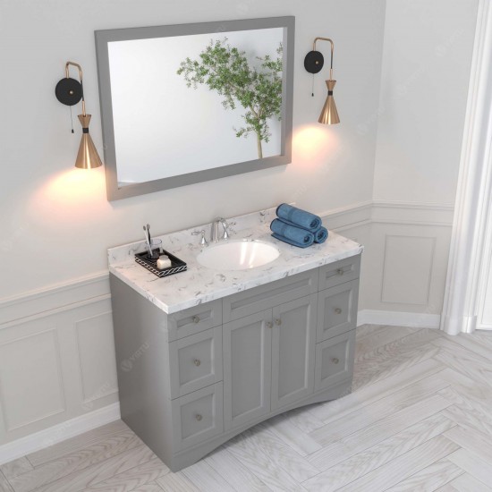 Elise 48" Single Bath Vanity in Gray, Quartz Top, Sink, ES-32048-CMRO-GR-002
