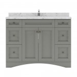 Elise 48" Single Bath Vanity in Gray, Quartz Top, Sink, ES-32048-CMRO-GR-NM