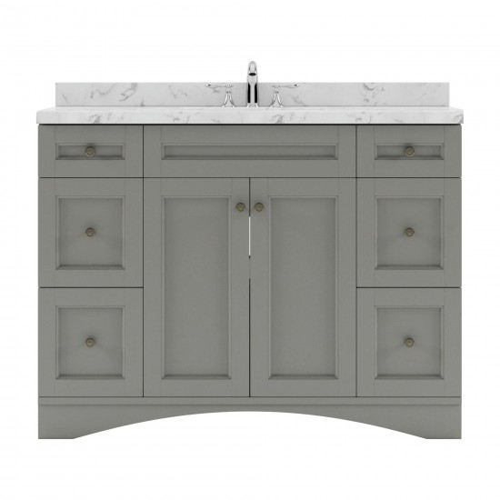 Elise 48" Single Bath Vanity in Gray, Quartz Top, Sink, ES-32048-CMRO-GR-NM