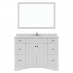 Elise 48" Single Bath Vanity in White, Quartz Top, Sink, ES-32048-CMRO-WH