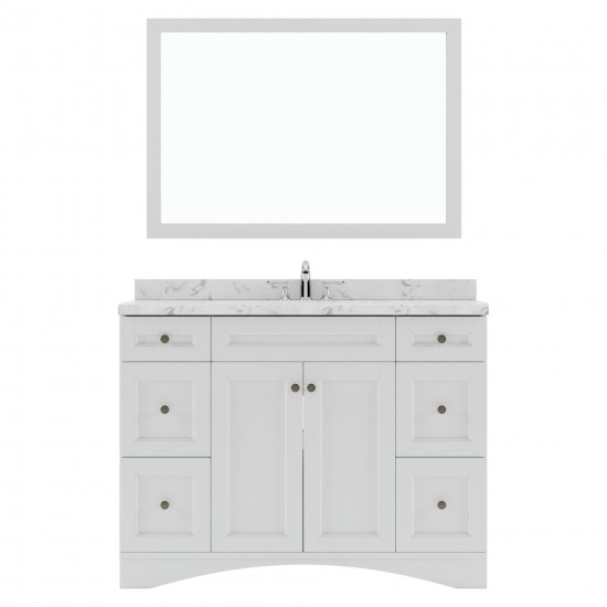 Elise 48" Single Bath Vanity in White, Quartz Top, Sink, ES-32048-CMRO-WH