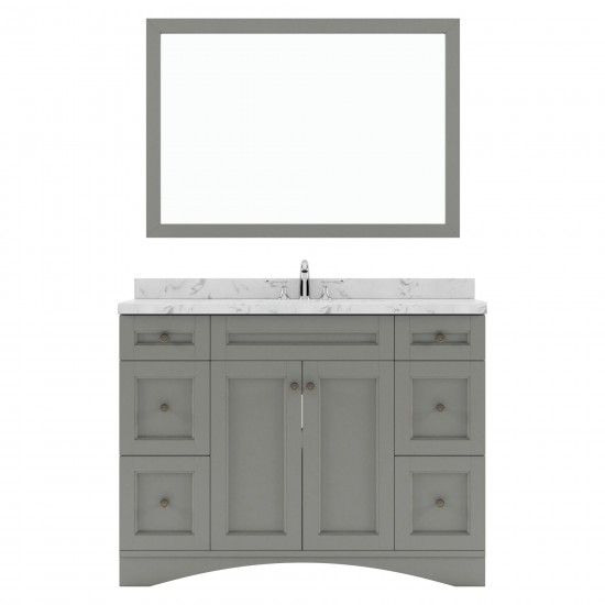 Elise 48" Single Bath Vanity in Gray, Quartz Top, Sink, ES-32048-CMSQ-GR